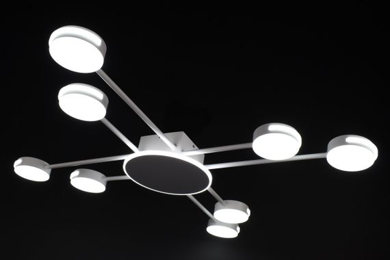 Люстра світлодіодна стельова LED світильник для квартири на стелю лед 27565 Білий 10х100х100 см. | Зображення 1