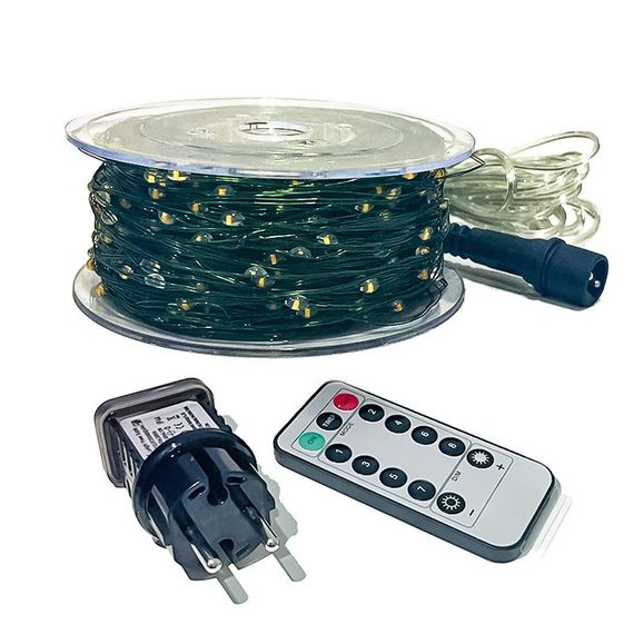 Гирлянда нить капля росы 100 метров 1000 LED ламп Тепло-белая Роса с пультом