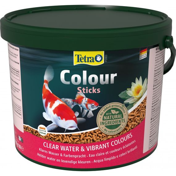 Корм Tetra Pond Colour Sticks для всіх ставкових риб для яскравості забарвлення палички 10 л/ 1,9 кг