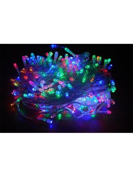 Світлодіодна гірлянда Led на 200 світлодіодів прозорий провід електрична з контролером Мультиколір