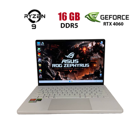 Игровой ультрабук Б-класс Asus ROG Zephyrus G14 GA402XV / 14" (2560x1600) IPS / AMD Ryzen 9 7940HS (8 (16) ядер по 4.0 - 5.2 GHz) / 16 GB DDR5 / 512 GB SSD NVMe / nVidia GeForce RTX 4060, 8 GB GDDR6, 128-bit / WebCam б/у