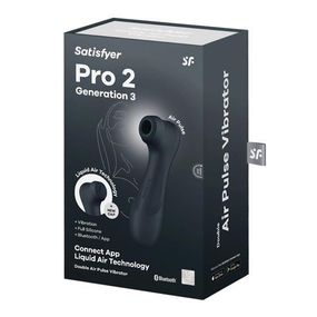 Клиторальный стимулятор - Satisfyer Pro 2 Generation 3 With Liquid Air Black Bluetooth/(App) Sex Aura