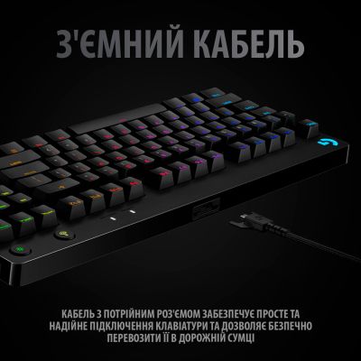 Клавиатура Logitech G PRO Mechanical Gaming USB UA Black (920-009392) | Зображення 5