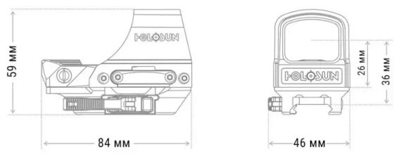 Приціл коліматорний Holosun HS510С точка 2 MOA + коло 65 МОА | Зображення 6