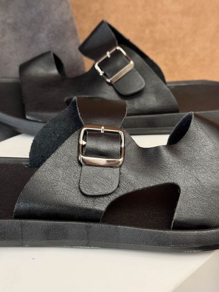 Шльопанці чоловічі однотонні, колір чорний, 214R80 | Зображення 1