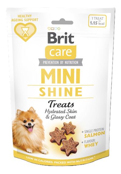 Лакомство для собак малых пород для шерсти Brit Care Mini Treats Shine, 50 гр