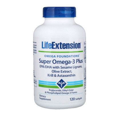 Жирные кислоты Life Extension Супер Омега-3 Плюс, Omega Foundations, Super Omega-3 Plus, (LEX-19881) - Топ