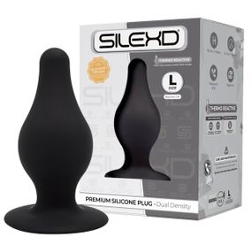 Анальная пробка термореактивная Silexd Plug Model 2 конической формы, черная, L Sex Aura