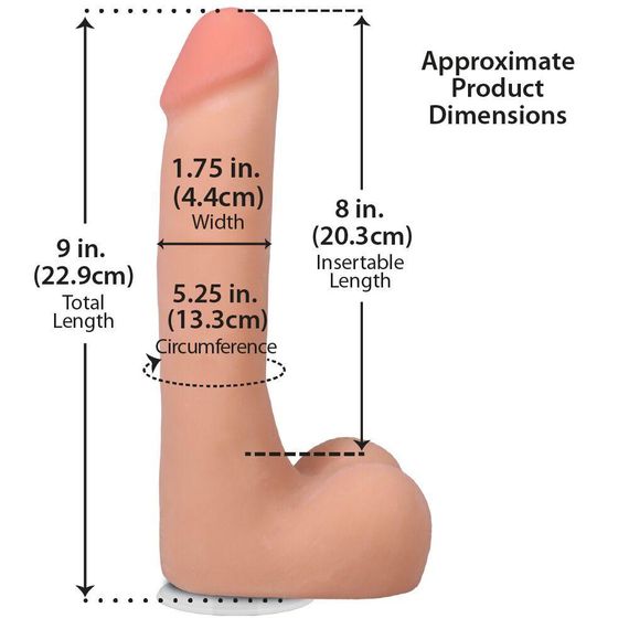 Фалоімітатор Doc Johnson The Realistic Cock ULTRASKYN - 9 Inch with Balls Vanilla Sex Aura | Зображення 4