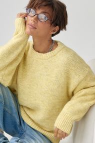 В'язаний светр вільного крою - жовтий цвет, ONE SIZE (є розміри)