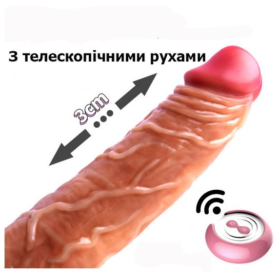 Реалістичний фалоімітатор Fighting Dildo з ротацією, поступальними рухами та підігрівом 225*40 mm | Зображення 4