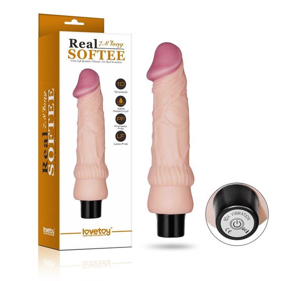 Вибромассажер 7.8 Real Softee Vibrating Dildo 2 sexstyle | Зображення 8