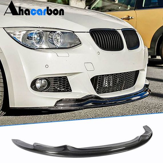 Накладка на передній бампер Lip RK-Style (для E92/E93 2010-2012 M-Sport, Карбон) для BMW 3 серія E-90/91/92/93 рр