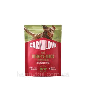 Влажный корм Carnilove Turkey & Duck с индейкой и уткой для собак паштет 300 г беззерновой
