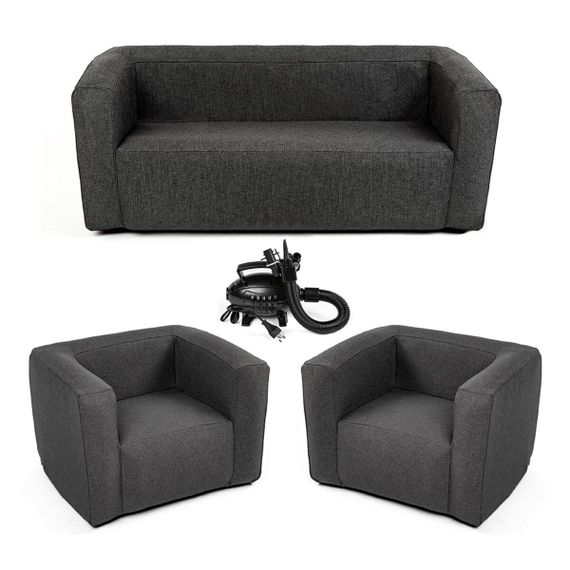 Комплект надувних меблів диван і 2 крісла Сірий SW-00002659