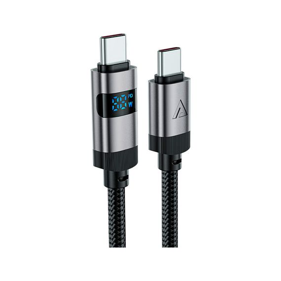 Дата кабель USB-C to USB-C 1.2m 60W digital display C15-03 Black Acefast (6974316283720) | Зображення 1
