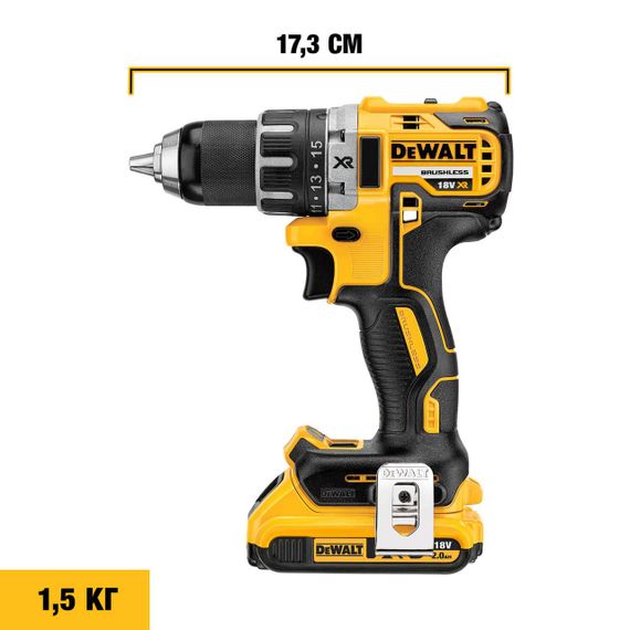 Дрель-шуруповерт аккумуляторная бесщёточная 70 Нм DeWALT DCD791NT | Зображення 6