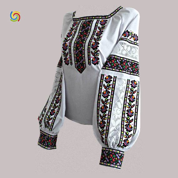 Рубашка Украинская вышиванка 285411 цвет белый размер XL/3XL