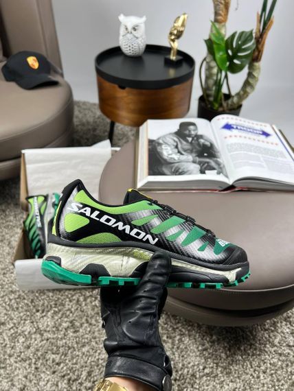 Мужские кроссовки Salomon XT-4 Carbon Black Green Silver весна / літо / осінь А3634 | Зображення 7