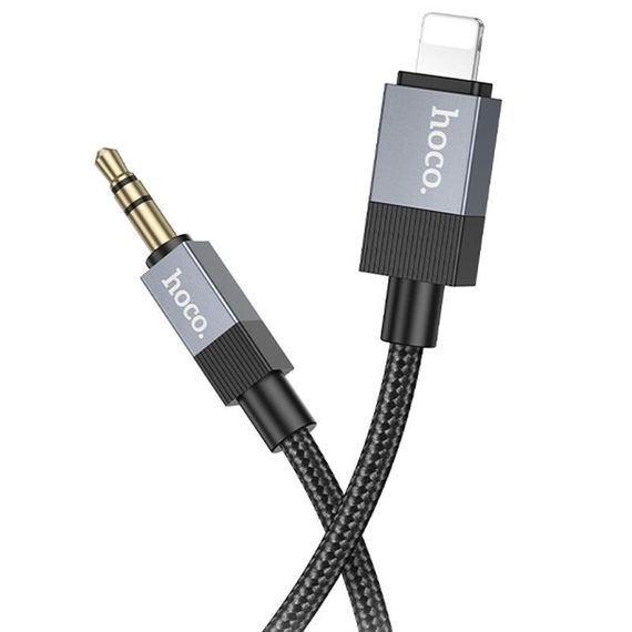 Аудіо кабель Aux Hoco UPA32A Clever digital (Lightning to AUX 3.5mm) (1m) Black | Зображення 2