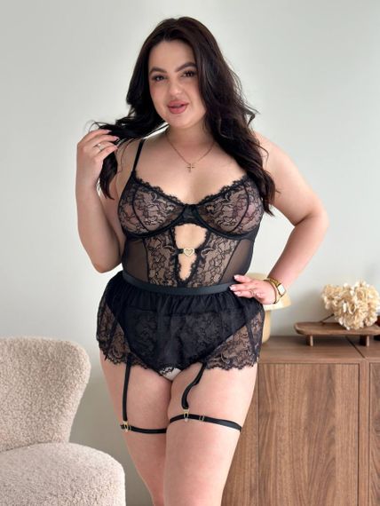 Чорний комплект білизни PLUS SIZE