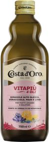Масло  - смесь пяти масел Costa d'Oro Vitapiu, 1л, Италия, с витамином Омега 3 и 6, первый холодный отжим