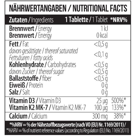 Вітамінно-мінеральний комплекс для спорту MST Nutrition Calcium Citrate + Vitamin D3 + K2 MK7 120 Tabs | Зображення 1