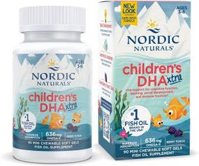 Омега-3, ДГК і ЕПК для дітей 3-6 років, DHA Xtra, Nordic Naturals, смак ягід, 636 мг, 90 гелевих міні капсул