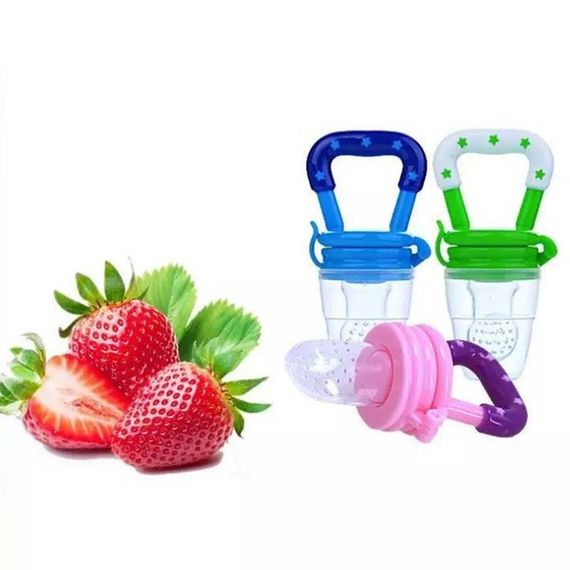 Ниблер с силиконовой сеточкой звёздочки Розовый с белым NIZ14/23 | Зображення 4