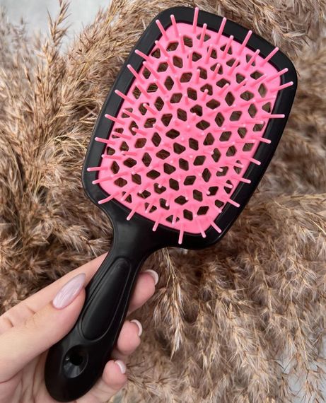 Гребінець для волосся "Super Brush" чорний з периковим в коробці