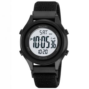 Чоловічий наручний годинник Skmei 2669NBKWT Black-White на нейлоновому ремінці