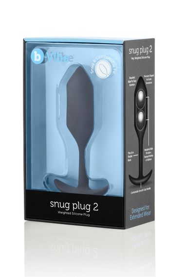 Анальна пробка із зміщеним центром ваги B-Vibe Snug Plug 2, силіконова, чорна sexstyle | Зображення 12