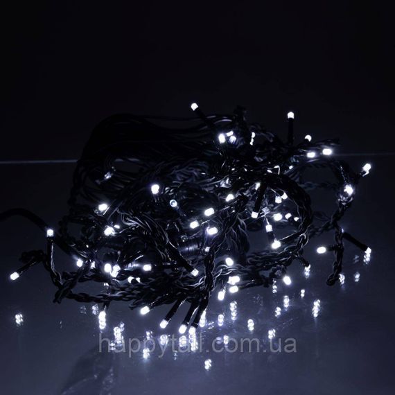 Новорічна гірлянда вулична Бахрома 6 м 105 LED чорний провід Білий 6МBW | Зображення 1