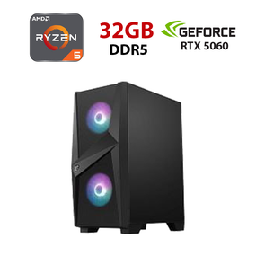 Ігровий ПК Stalker Mag Forge 100R Tower / AMD Ryzen 5 8400F (6 (12) ядер по 4,2 - 4,7 ГГц) / 32 ГБ DDR5 / 960 ГБ SSD / nVidia GeForce RTX 5060, 8 ГБ GDDR7, 128-bit