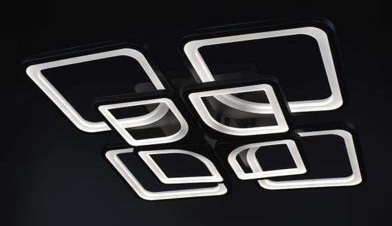 Люстра світлодіодна стельова LED світильник для квартири на стелю лед з пультом 25918 Чорний 10х56х56 см. | Зображення 3