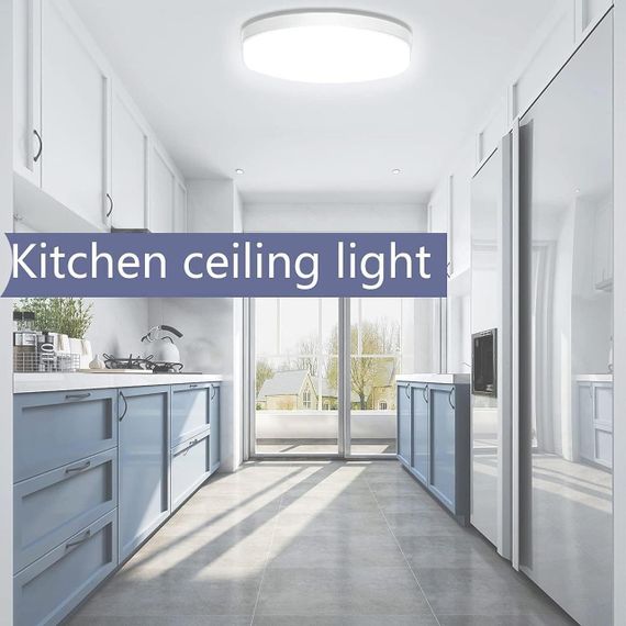 Светильник потолочный круглый LED 23 см, 36W, холодный белый свет 6500K, встроенная светодиодная лампа, люстра | Зображення 4