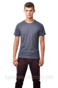 Футболка мужская с круглым вырезом Темно-серая, S