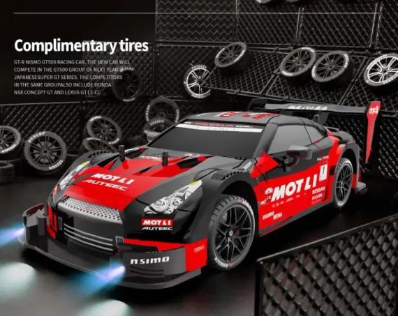 Машинка на радіоуправлінні Nissan Motli 1:16, чорна-червона – дрифт-кар 4WD, до 30 км/год | Зображення 4