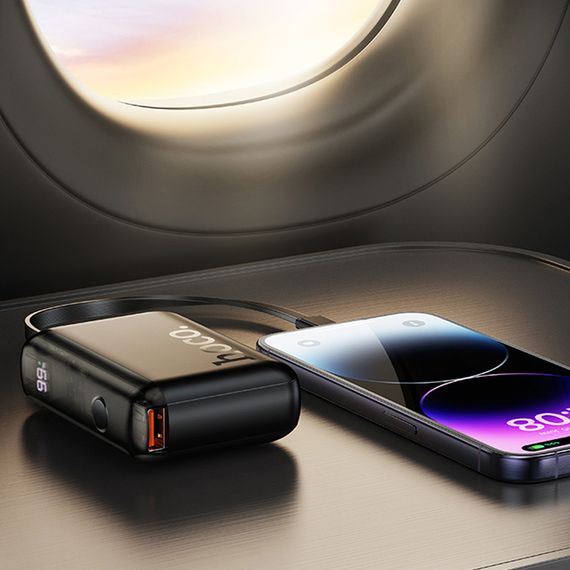 Портативний ЗП Power Bank Hoco J139 Hero 22.5W+PD20W + Lightning 10000 mAh Black | Зображення 4