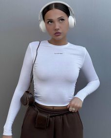 Женский топ с длинными рукавами SH292 цвет белый, размер 42/44