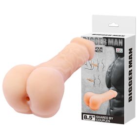 Мастурбатор-насадка у вигляді пеніса BAILE Bigger Man Penis, реалістичний, кібершкіра, 21,5 × 4,5 см Sex Aura