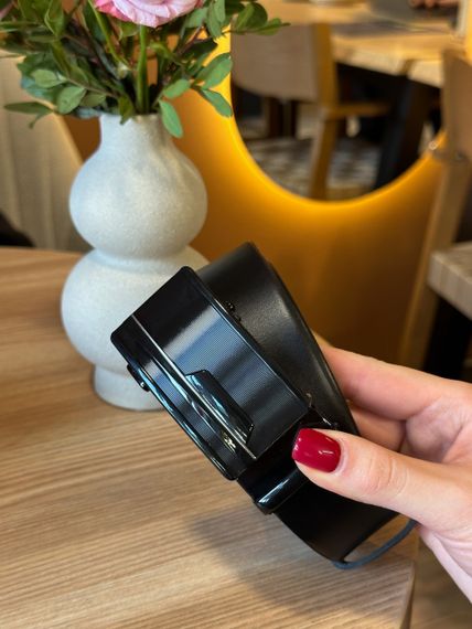 Мужской кожаный ремень с пряжкой автомат 4978 | Зображення 9