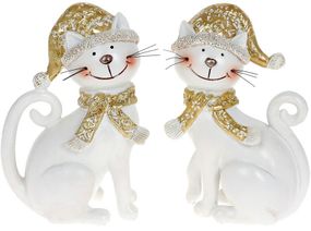 Статуетка "Котик у Шапці" 10.5х6.5х16см, полістоун, білий