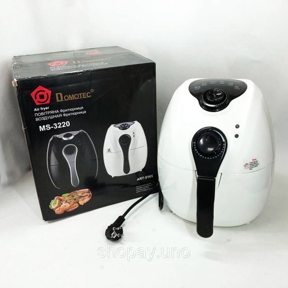 Аерофритниця Мультипіч Аерогриль Domotec MS-3220 1300Вт 4.5л Безмасляна з Таймером White | Зображення 4