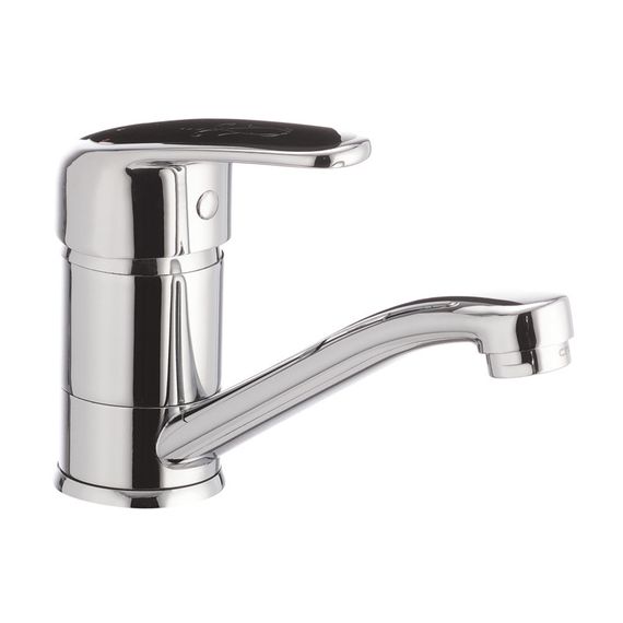 Змішувач для умивальника CRON MAGIC 555 чорна ручка (CR0131)