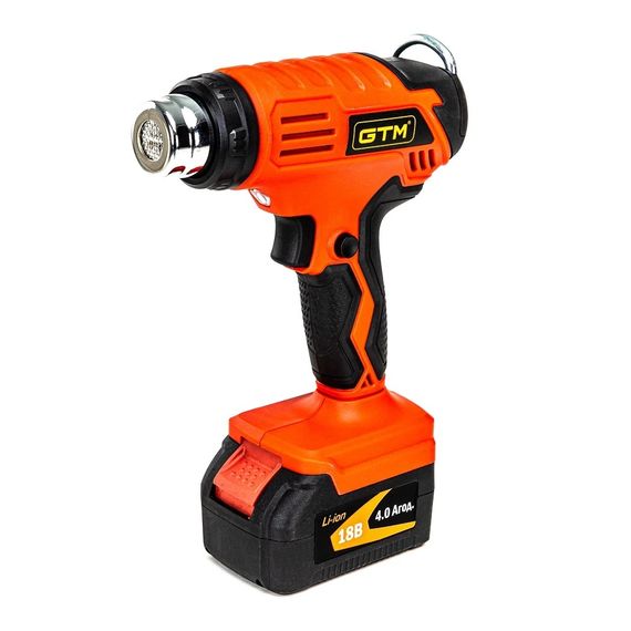 Фен технічний акумуляторний GTM HGC18/550 (550 °C, 200 л/хв, GTM 18 В)
