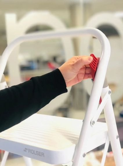 Драбина Rolser Taburete M/10 UNE 2 щаблі Blanco (MET003-1024) | Зображення 2