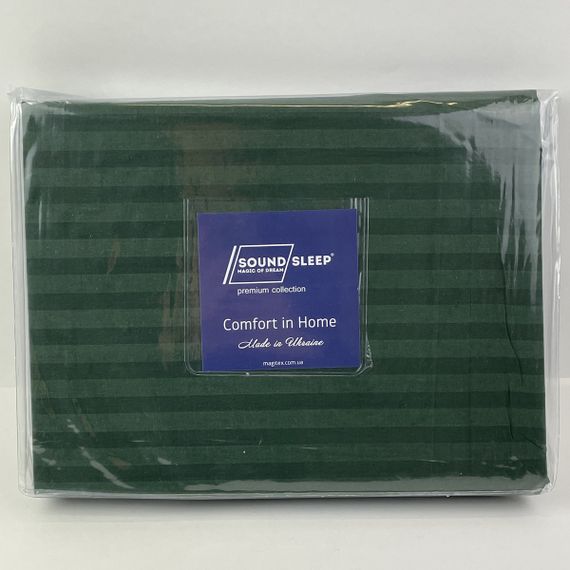 Простирадло на гумці SoundSleep Stripy Green бязь 90х200 см (93949309) | Зображення 3