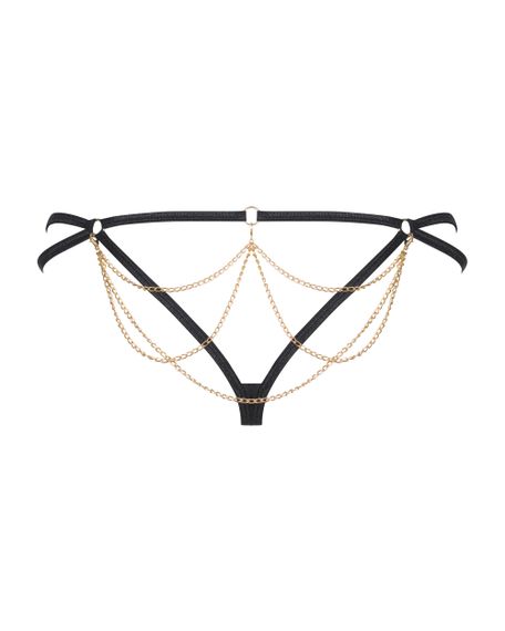 Стринги з ланцюжками Obsessive Pantheria Чорні L/XL | Зображення 2