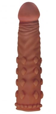 Насадка на член - Pleasure X-Tender Penis Sleeve Add 2" Brown | Зображення 4
